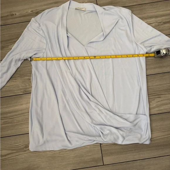 MM LAFLEUR New York The Beneuve TOP in Oxford Blue Drape Front - Picture 6 of 8